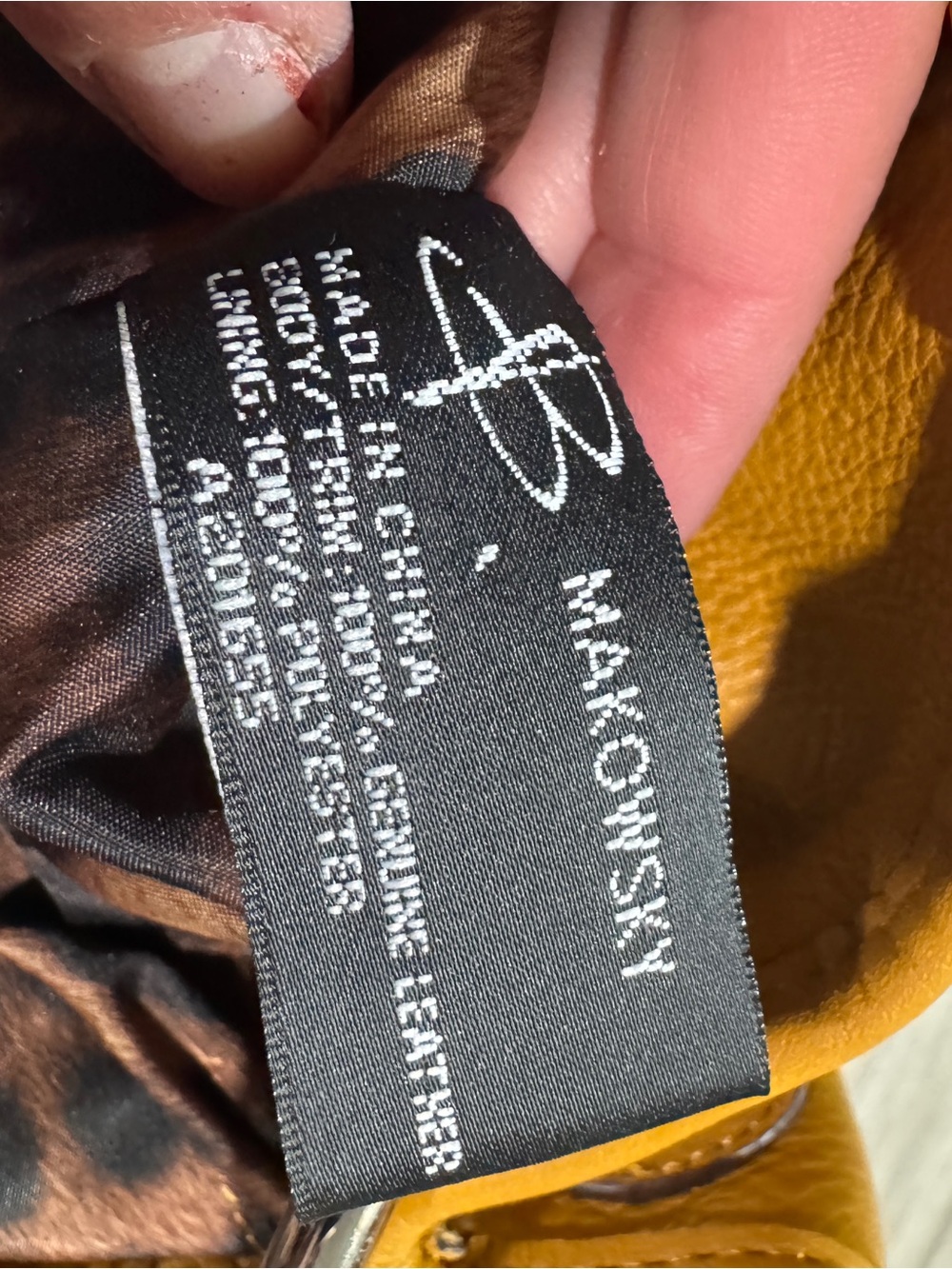 b. makowsky Mustard Yellow Leather Shoulder Bag - Picture 6 of 10